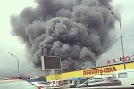 На строительном рынке «Ленинградка» произошел крупный пожар