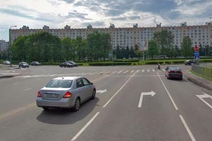 Пересечение Савелкинского проезда и Центрального проспекта. Скриншот с сервиса maps.ya.ru 