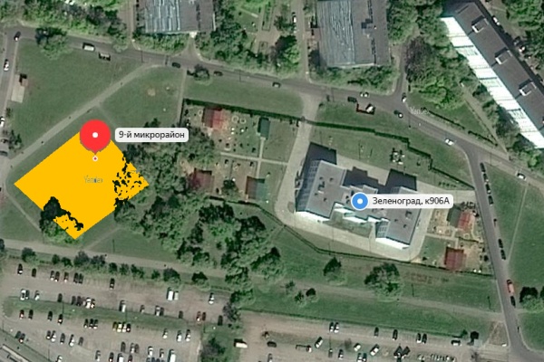 Место строительства корпуса 934. Фрагмент изображения со спутника с сервиса Яндекс.Карты
