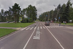 Московский проспект в районе места ДТП. Фрагмент панорамы с сервиса Google Maps