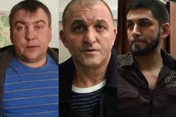 Задержанные мужчины. Коллаж из кадров видео ГУ МВД России по Москве