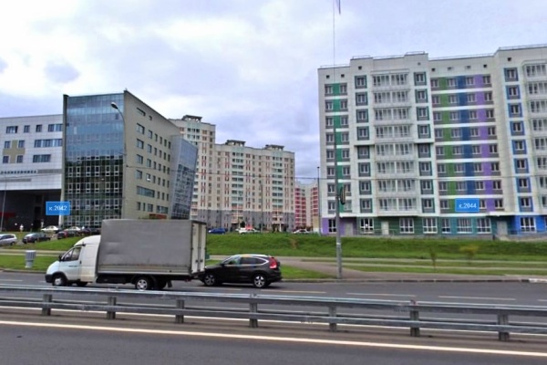 Поликлиника в 20 микрорайоне. Фрагмент панорамы с сервиса Атлас Москвы