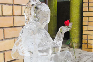 Ледяной рыцарь у здания управы Матушкино. Фото: zelao.ru