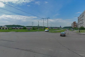 Пересечение улиц Логвиненко и  Андреевки. Скриншот с сервиса maps.ya.ru