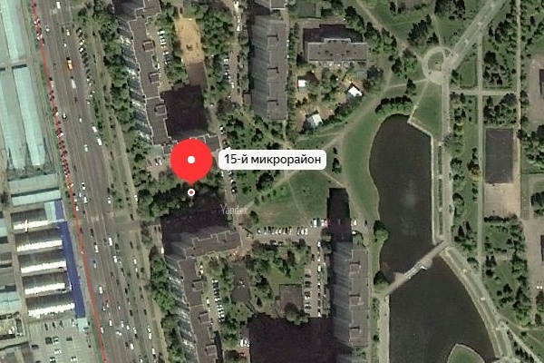 Сквер между корпусами 1559 и 152. Изображение со спутника сервиса Яндекс.Карты
