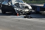 «Шашечник» на BMW врезался в Mitsubishi Pajero перед турбокругом
