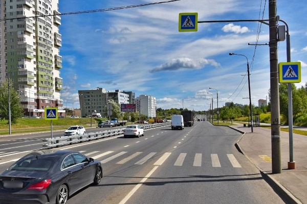 Место ДТП на Георгиевском проспекте. Фрагмент архивной панорамы с сервиса Яндекс.Карты