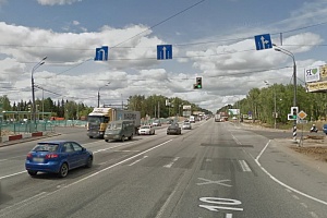 Въезд в Зеленоград у «Штыков». Фрагмент панорамы с сервиса Google Maps