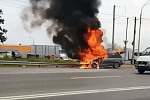 На Ленинградском шоссе сгорел кроссовер