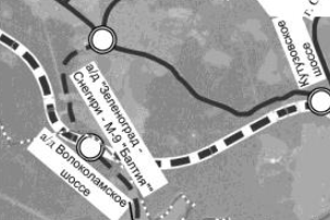 Схема расположения «дублера» Пятницкого шоссе. Скриншот из проекта планировки территории