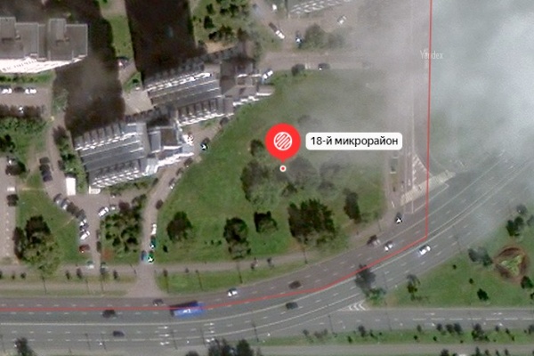 Участок под строительство ФОКа с гаражом. Изображение со спутника сервиса Яндекс.Карты