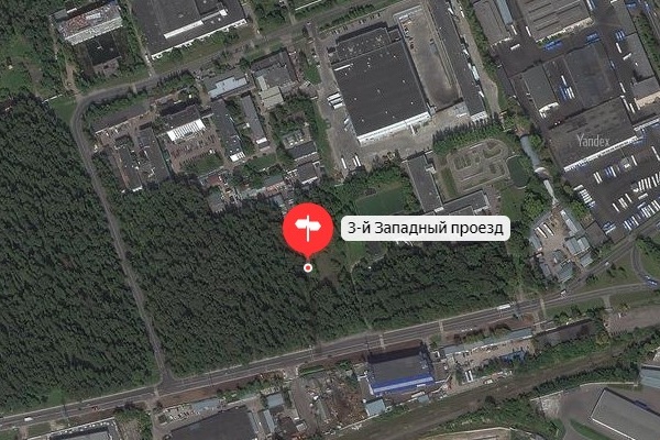 3-й Западный проезд. Изображение со спутника с сервиса Яндекс.Карты