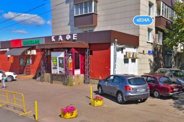 Кафе возле станции Крюково. Фрагмент панорамы с сервиса Яндекс.Карты