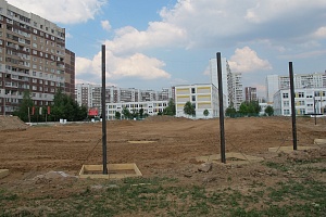 Строительная площадка поля для регби. © Зеленоград24