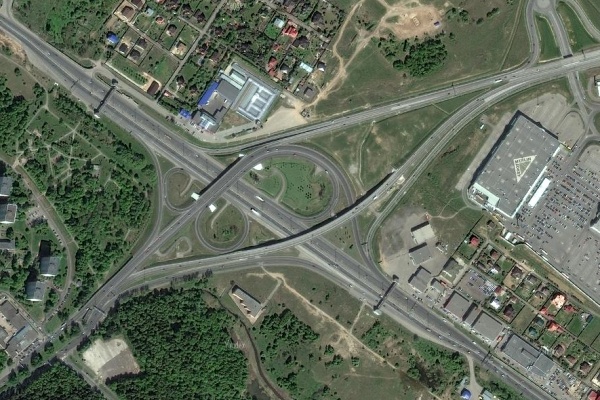 Транспортная развязка на 37 км Ленинградского шоссе. Изображение со спутника сервиса Яндекс.Карты